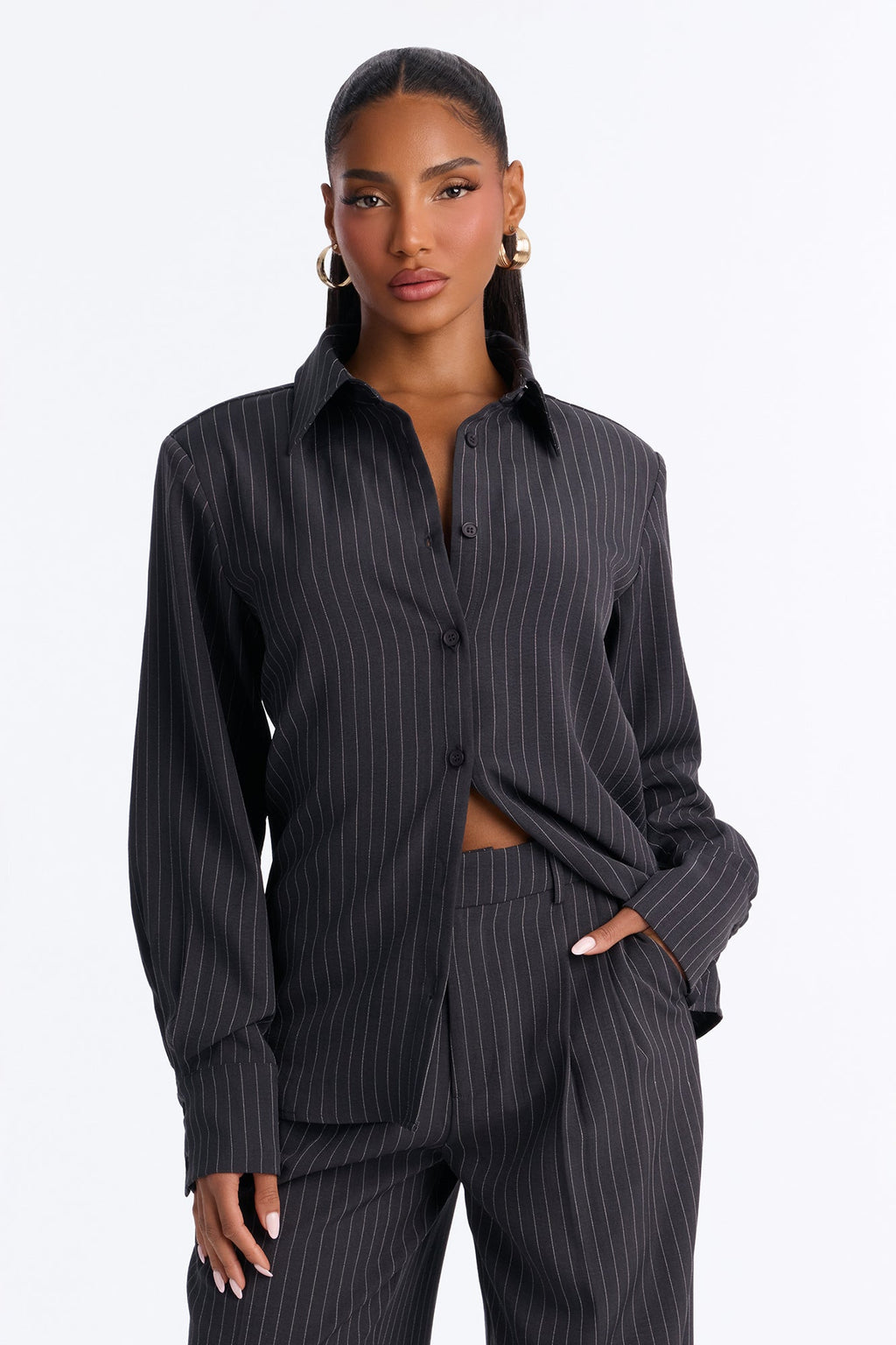 Easy Work Fit Pant Set - Charcoal