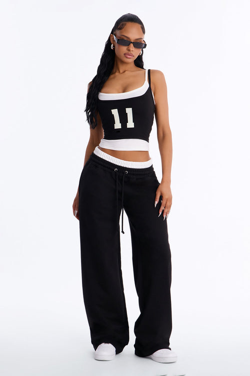 11 Out Of 10 French Terry Pant Set - Black/White