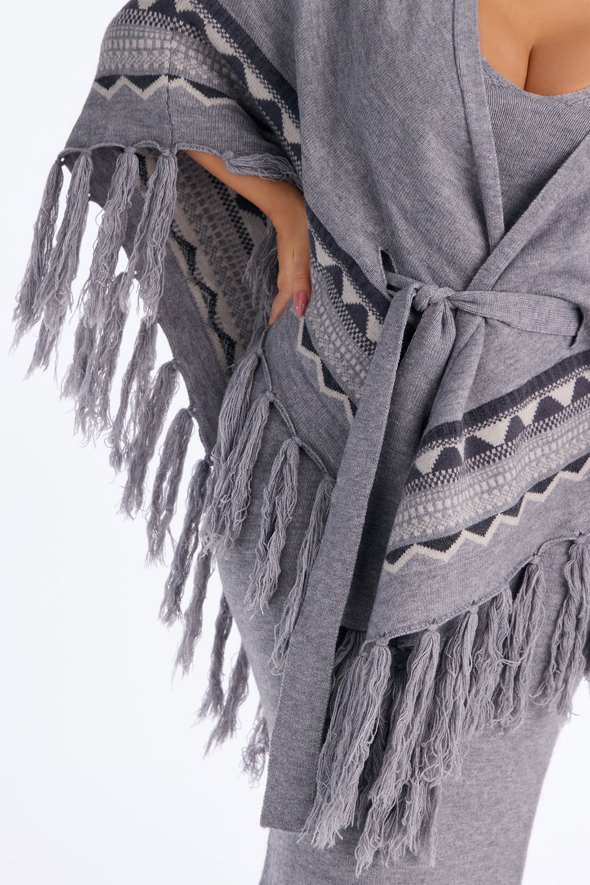 See You In Aspen Sweater Maxi Dress - Heather Grey