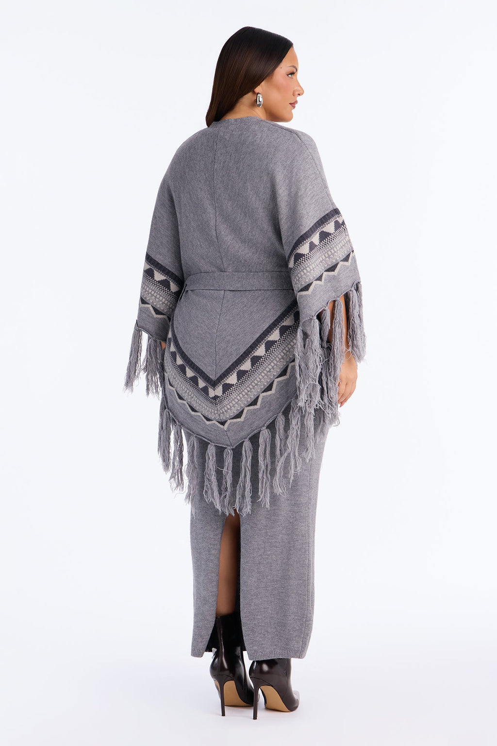 See You In Aspen Sweater Maxi Dress - Heather Grey