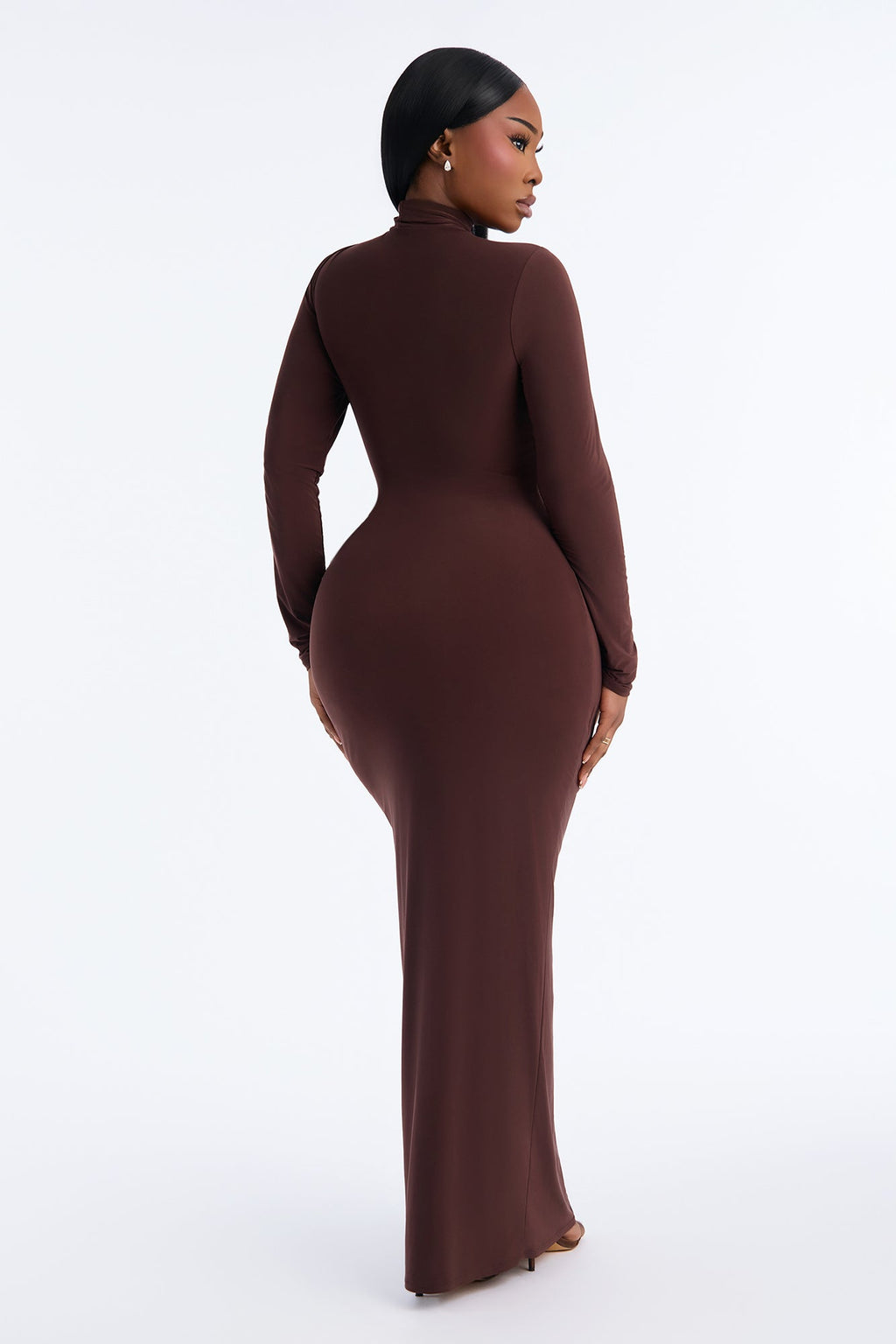 Maddy Long Sleeve Cut Out Maxi Dress - Brown