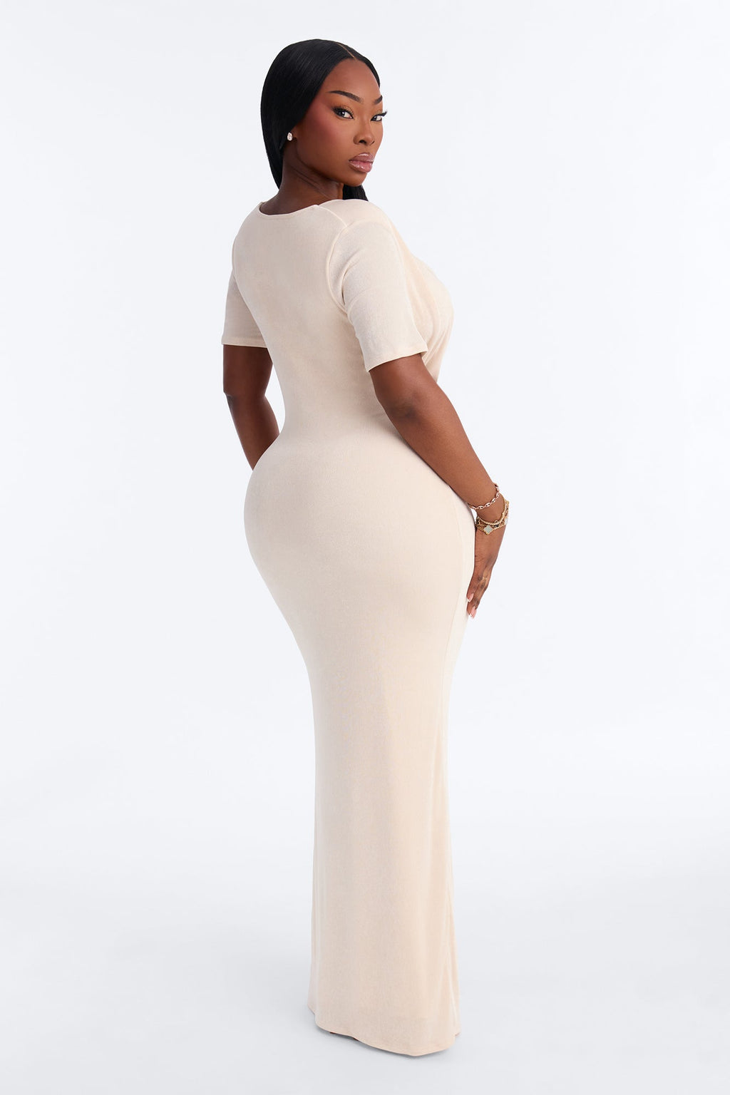 Nathalie Cowl Neck Maxi Dress - Cream