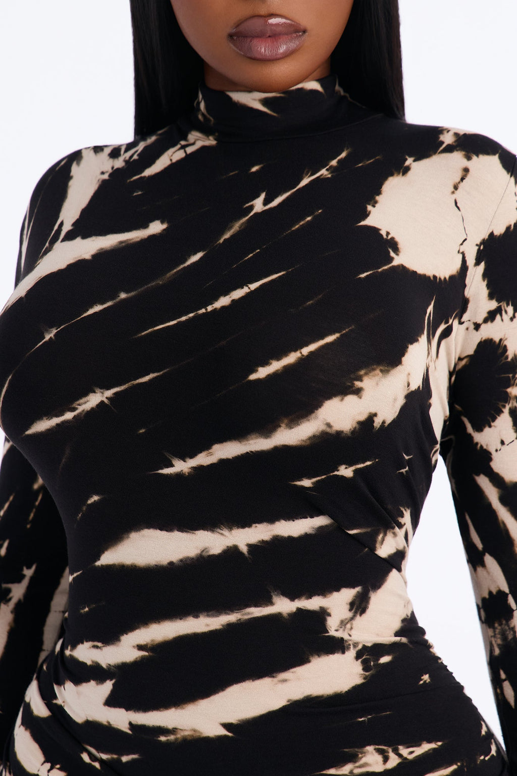 Savannah Tie Dye Long Sleeve Maxi Dress - Black/combo