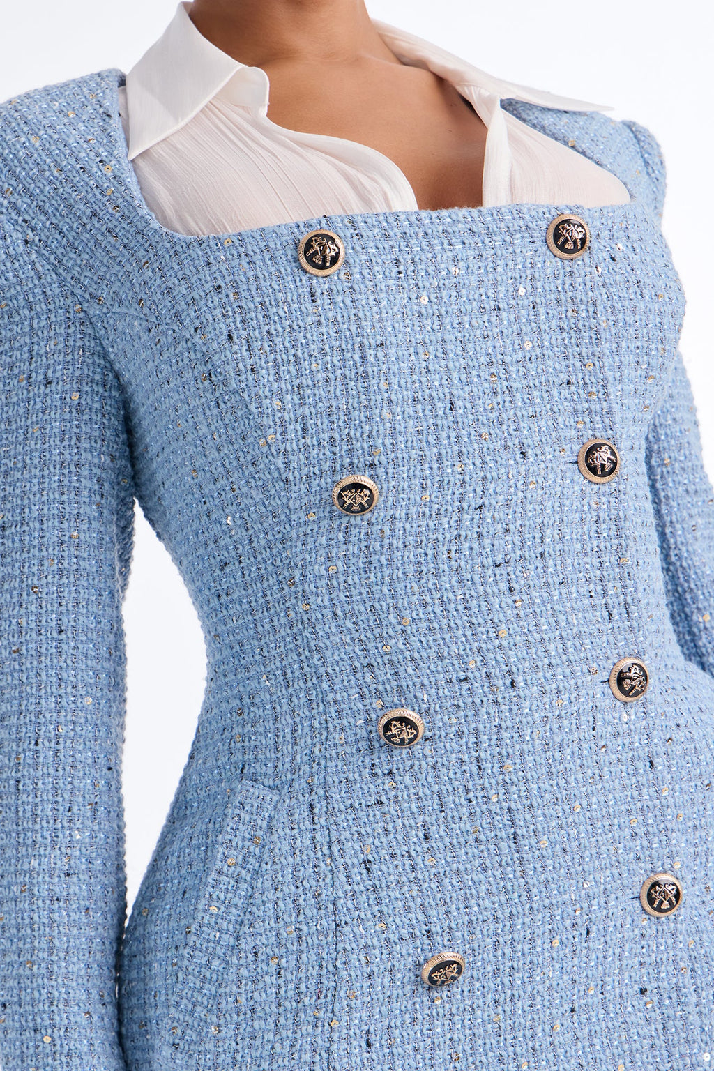 Tammie Tweed Blazer Midi Dress - Blue