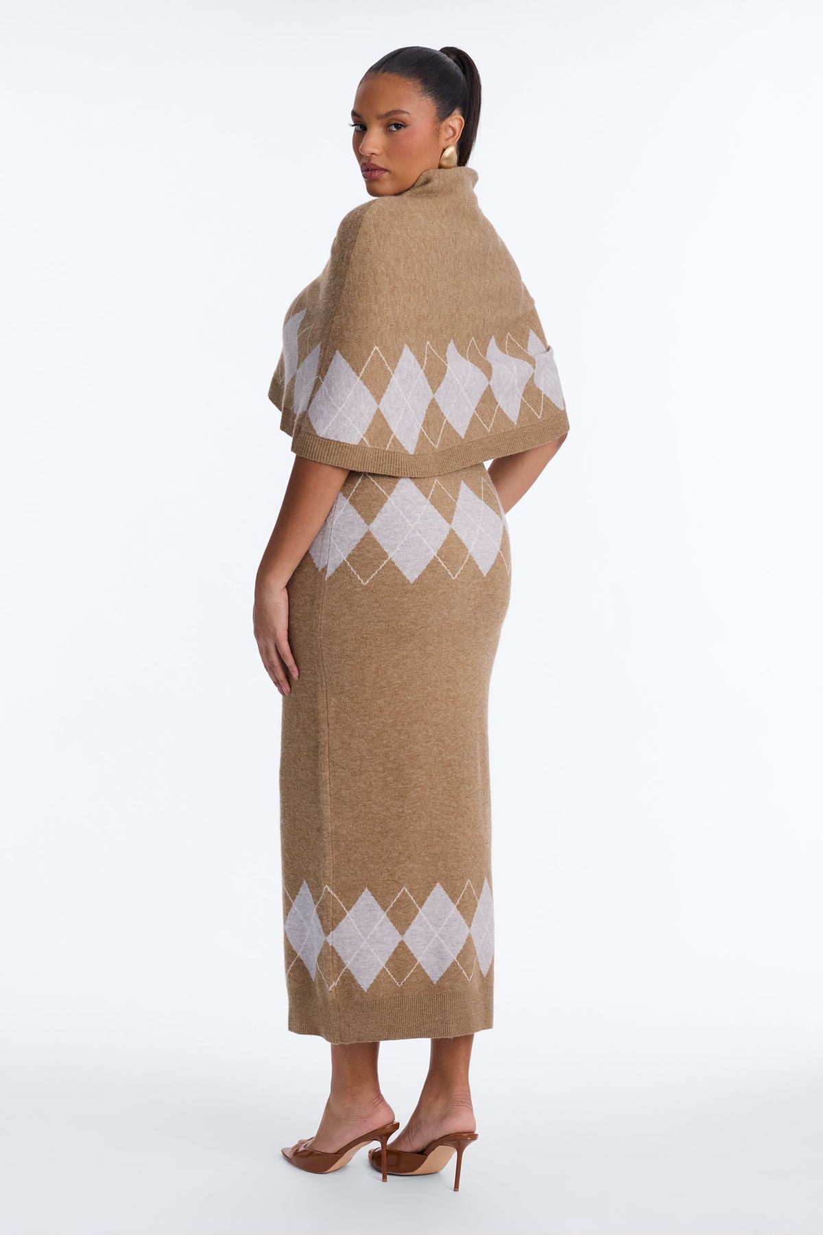 Made For This Cape Sweater Maxi Dress - Olive