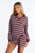 Put It On My Husbands Tab Mini Dress - Burgundy/combo