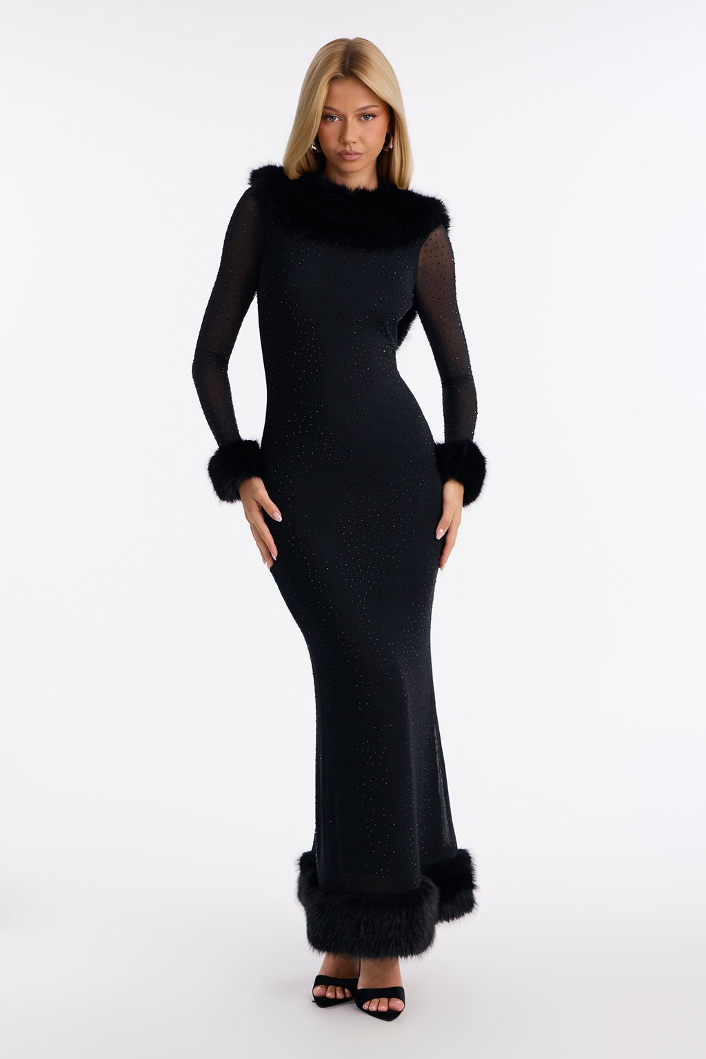 Simply Unmatched Mesh Maxi Dress - Black