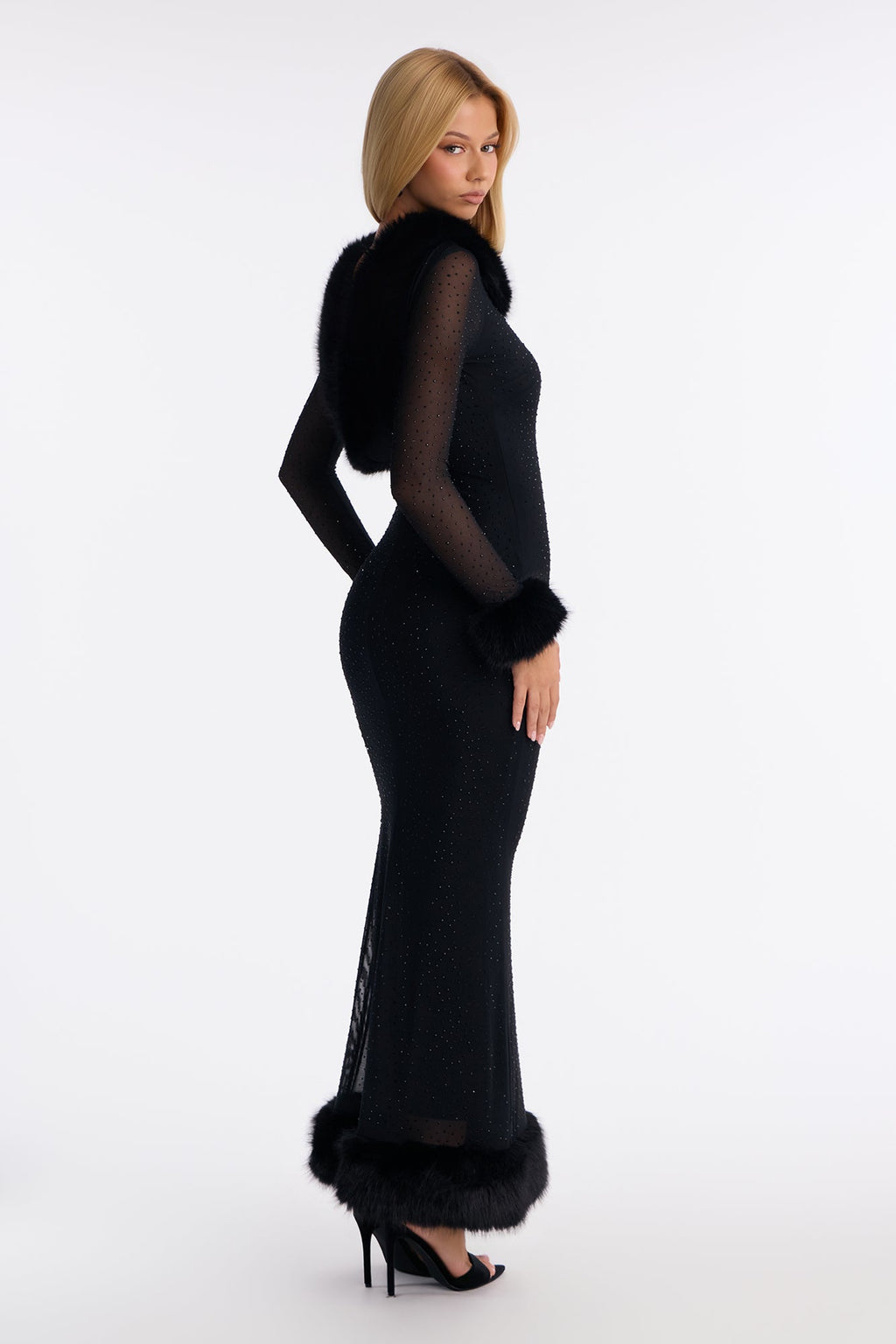 Simply Unmatched Mesh Maxi Dress - Black
