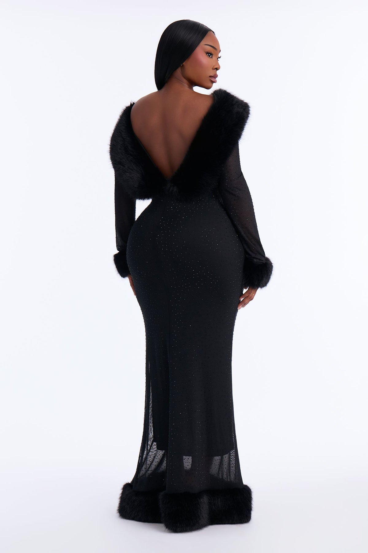 Simply Unmatched Mesh Maxi Dress - Black
