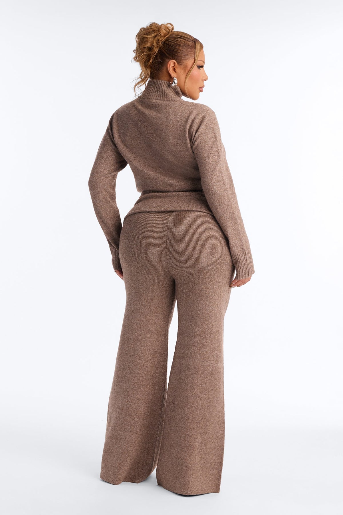 Rylan Foldover Sweater Pant Set - Mocha
