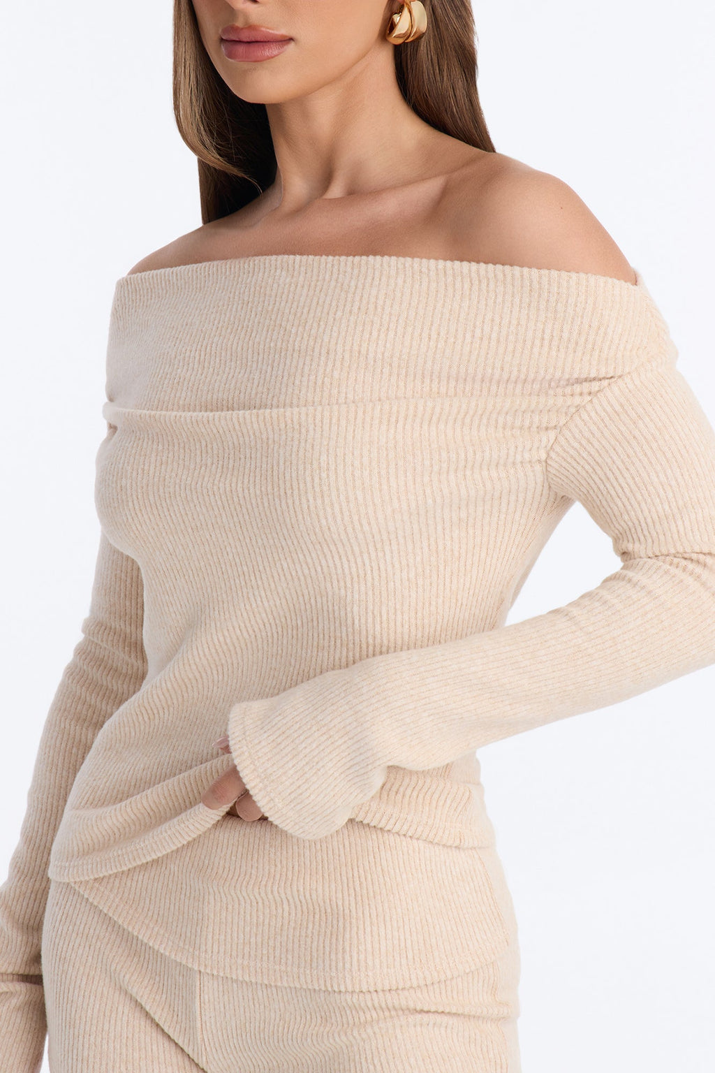 Chill Day Foldover Waist Short Set - Oatmeal