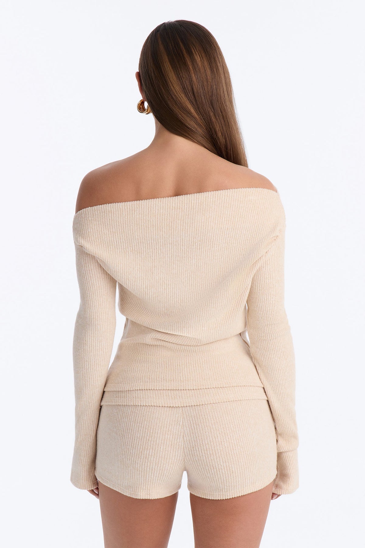 Chill Day Foldover Waist Short Set - Oatmeal