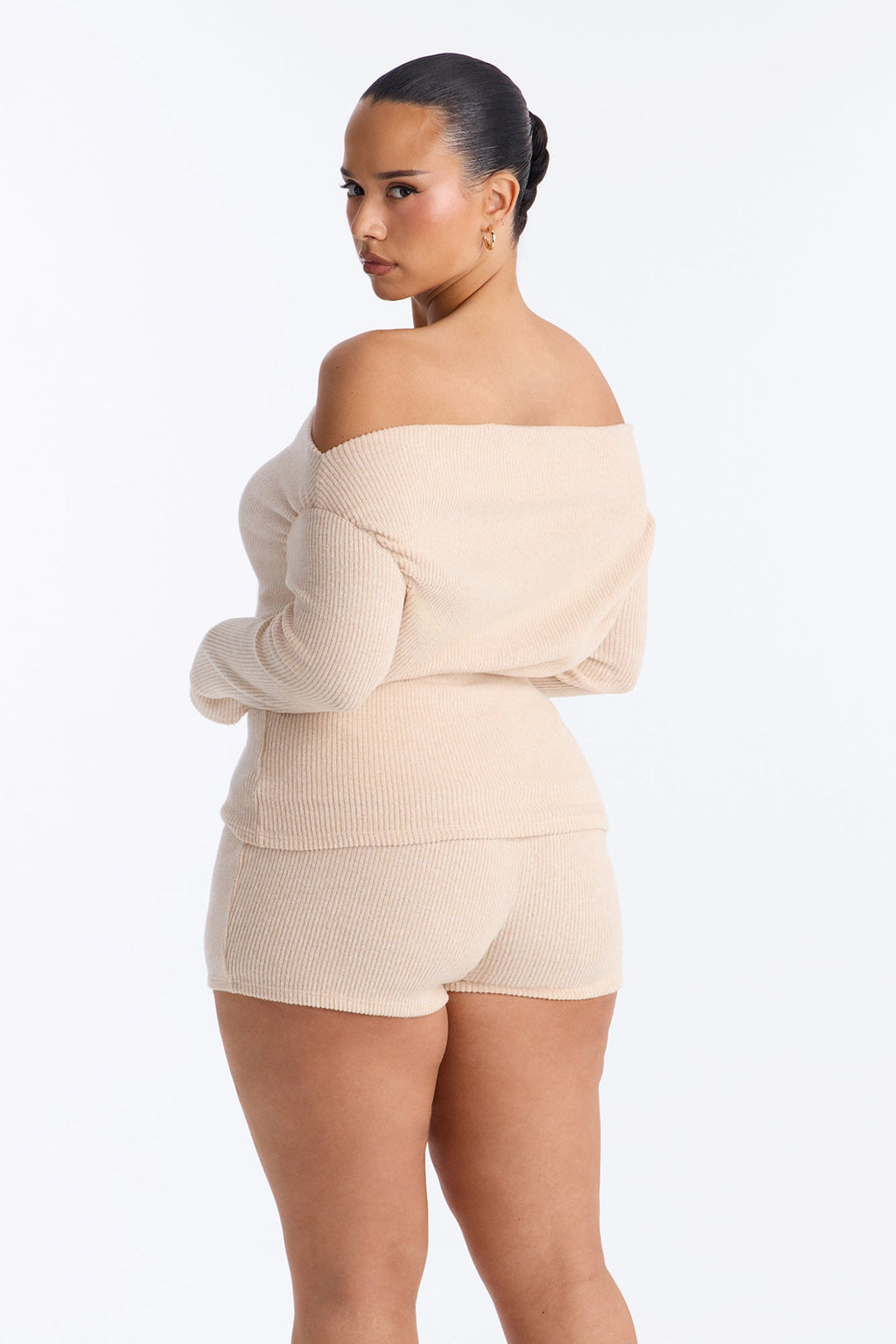Chill Day Foldover Waist Short Set - Oatmeal