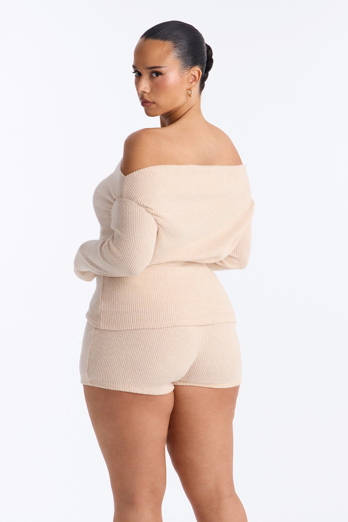 Chill Day Foldover Waist Short Set - Oatmeal
