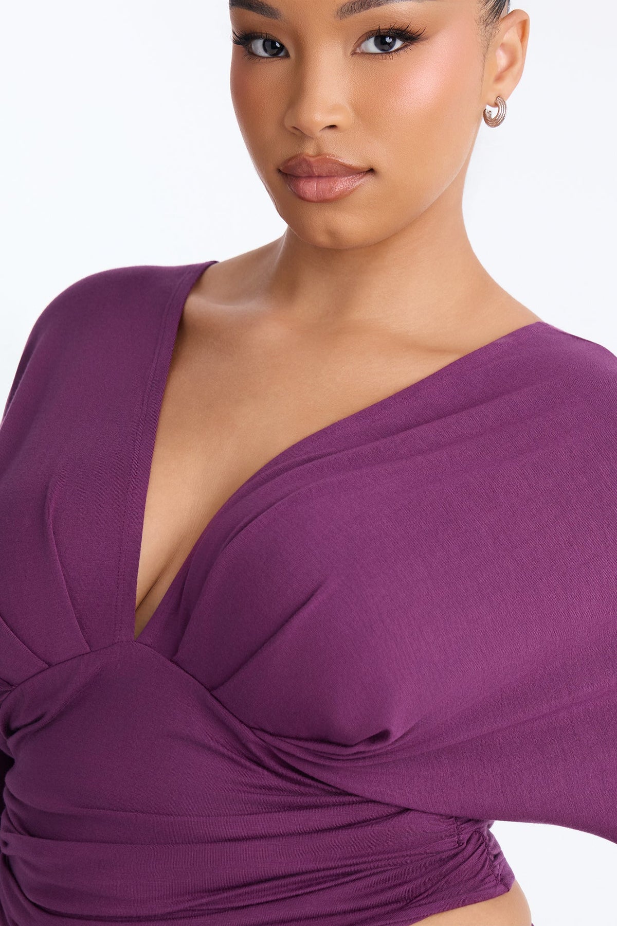 Riley Asymmetrical Midi Skirt Set - Plum