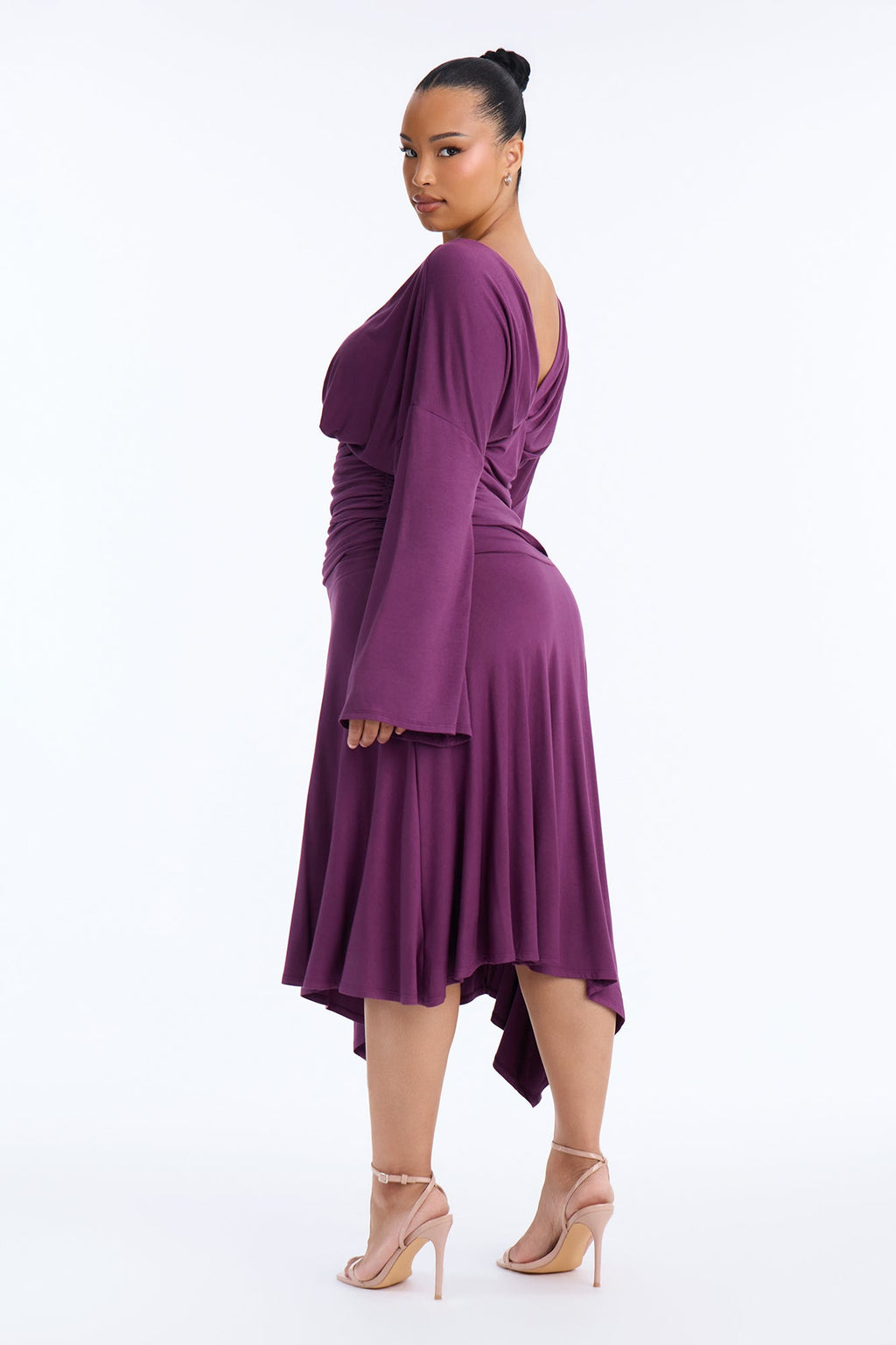 Riley Asymmetrical Midi Skirt Set - Plum