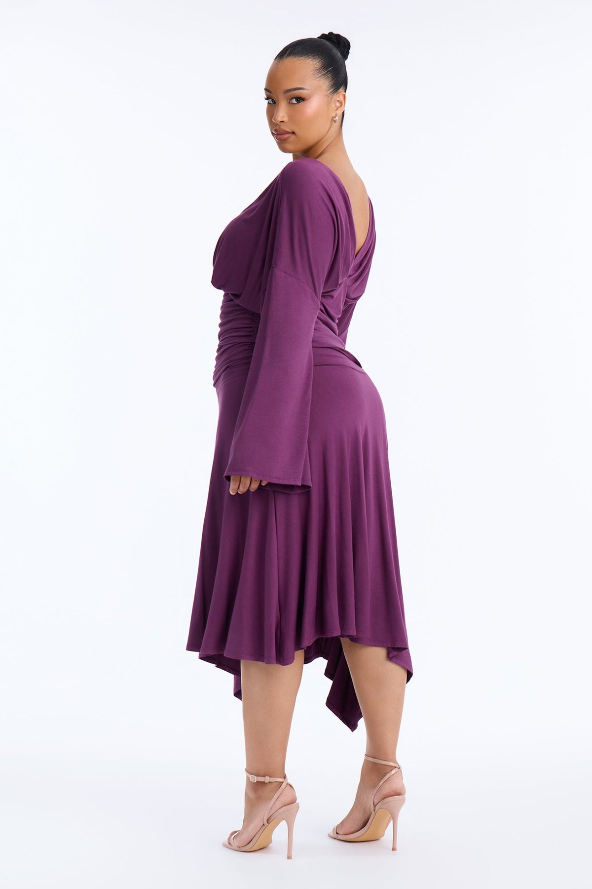 Riley Asymmetrical Midi Skirt Set - Plum
