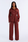 Angela Belted Pant Set - Rust