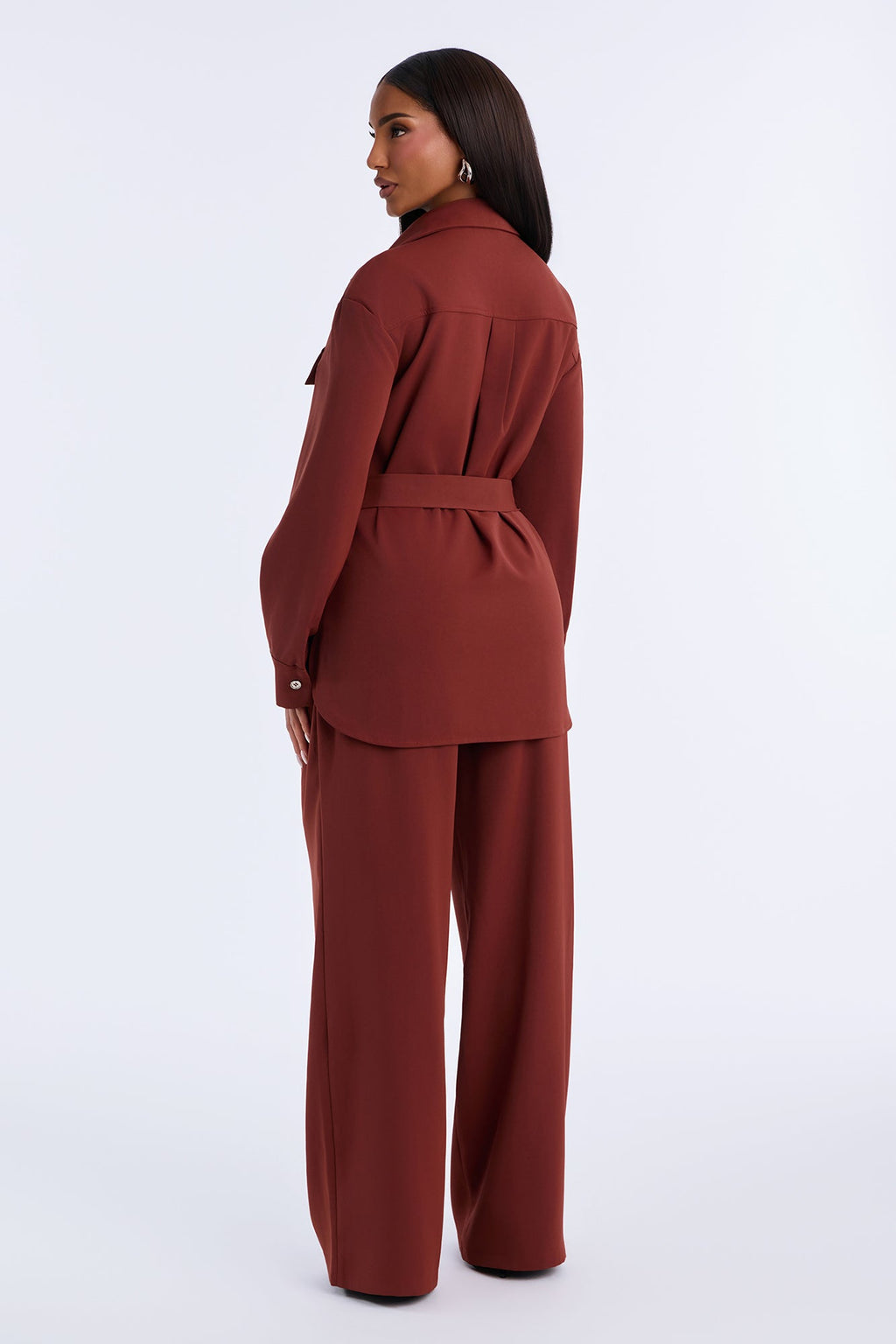 Angela Belted Pant Set - Rust