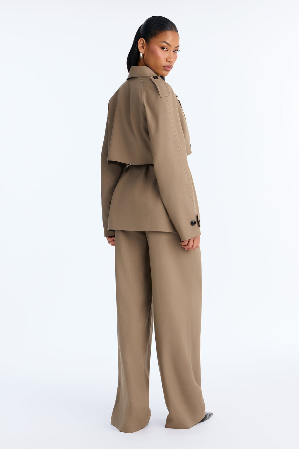Trenched Muse Pant Set - Taupe