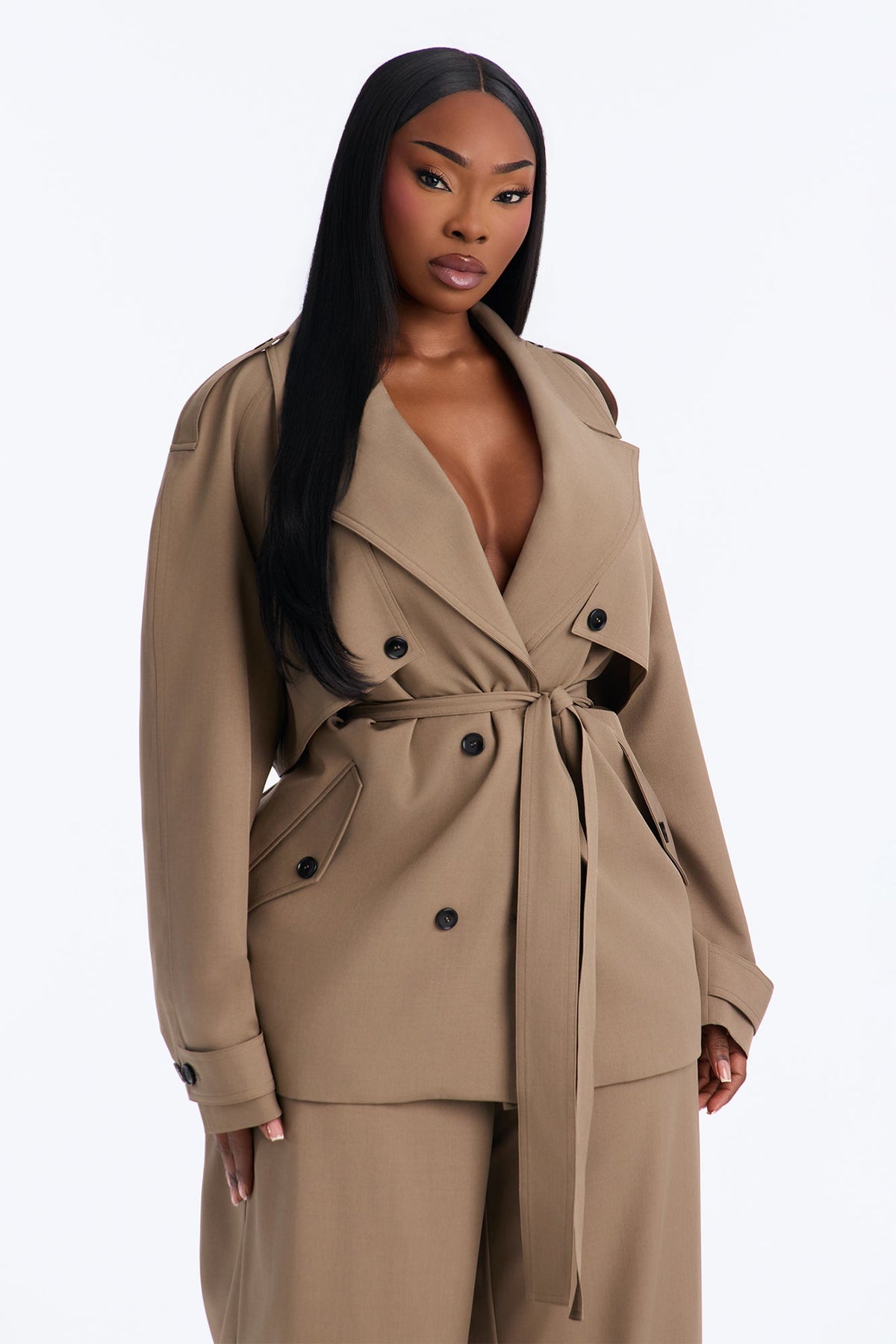Trenched Muse Pant Set - Taupe