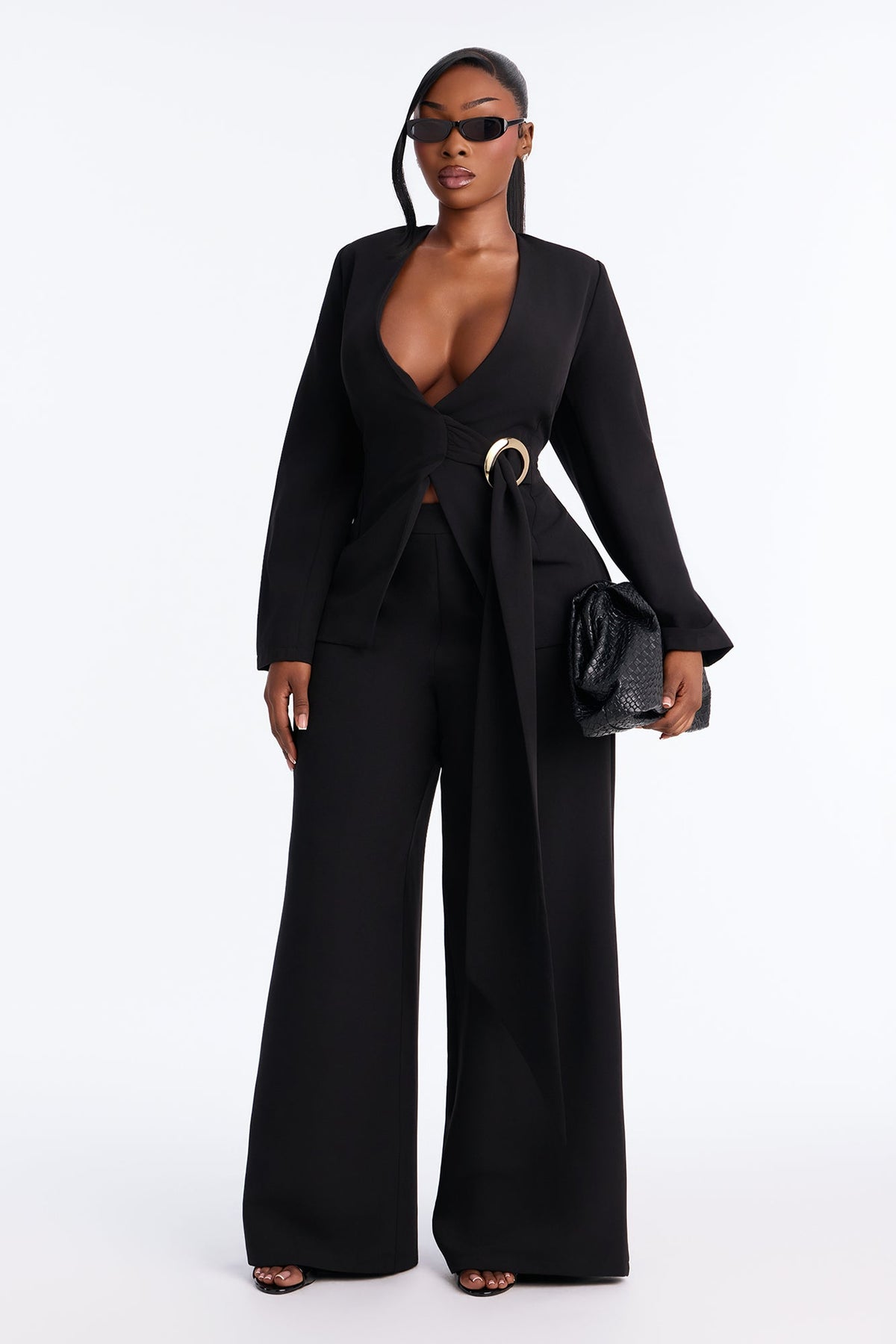 Busy Day Blazer Pant Set - Black