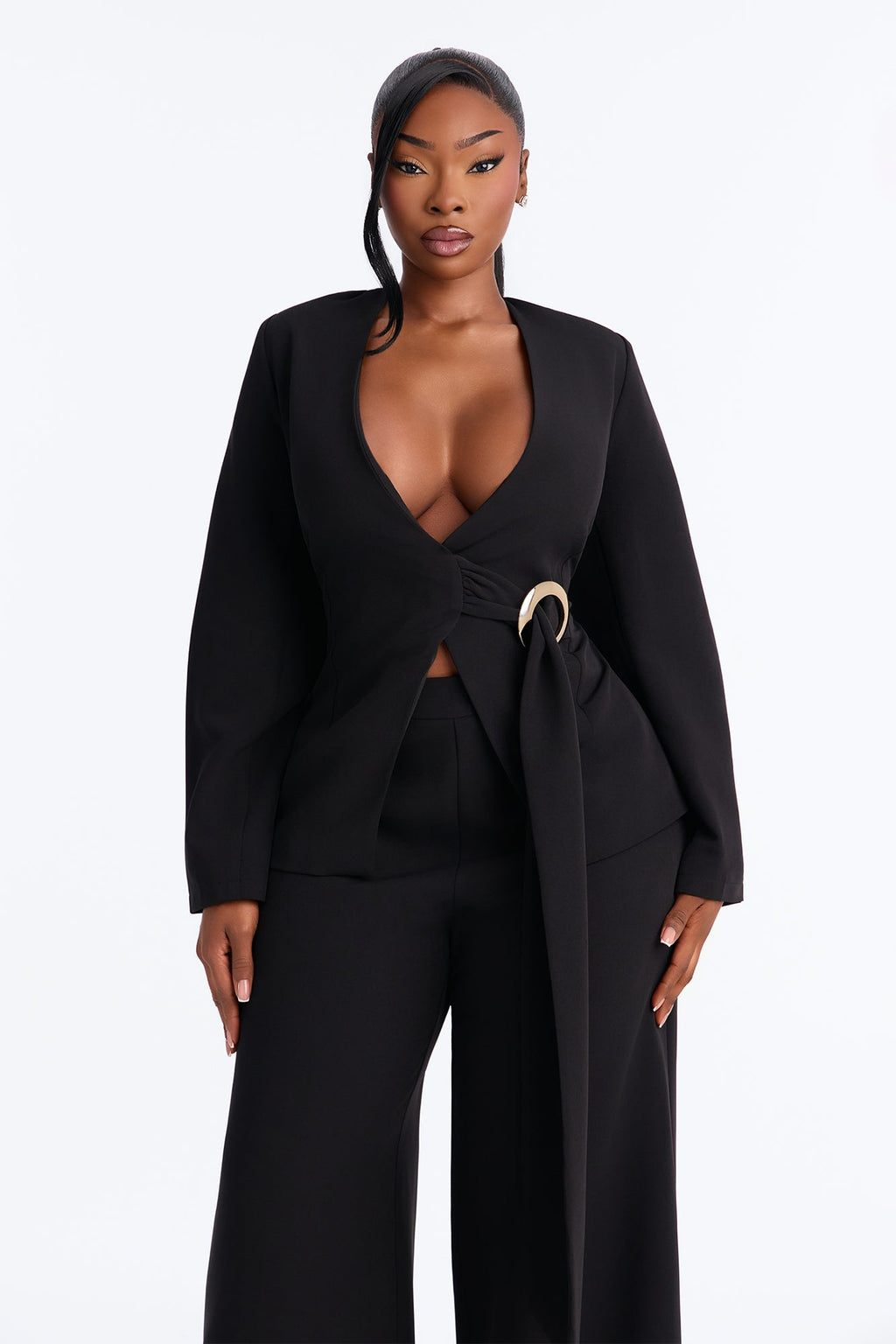 Busy Day Blazer Pant Set - Black