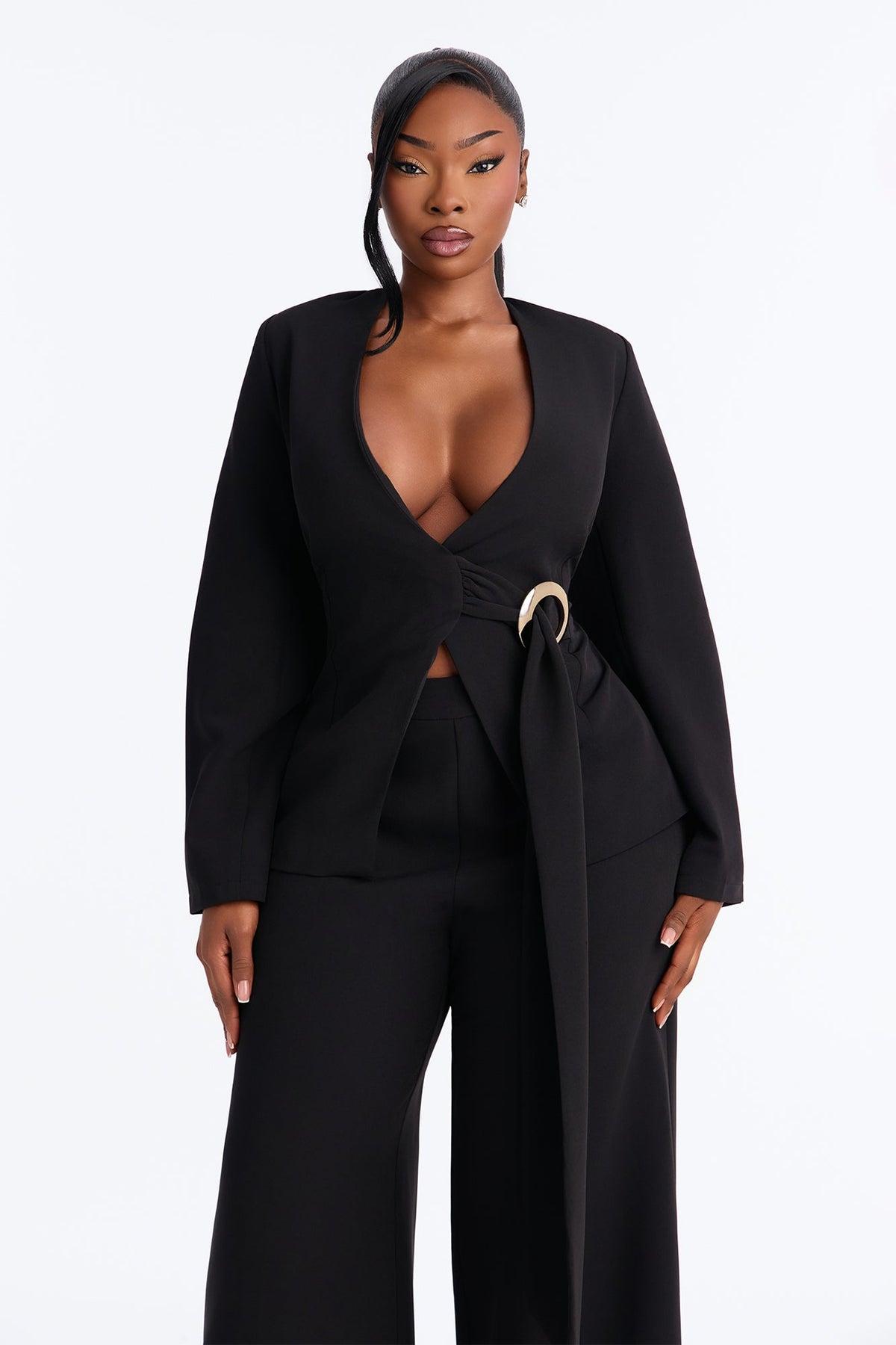 Busy Day Blazer Pant Set - Black
