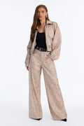 In Disguise Washed Belted Pant Set - Stone