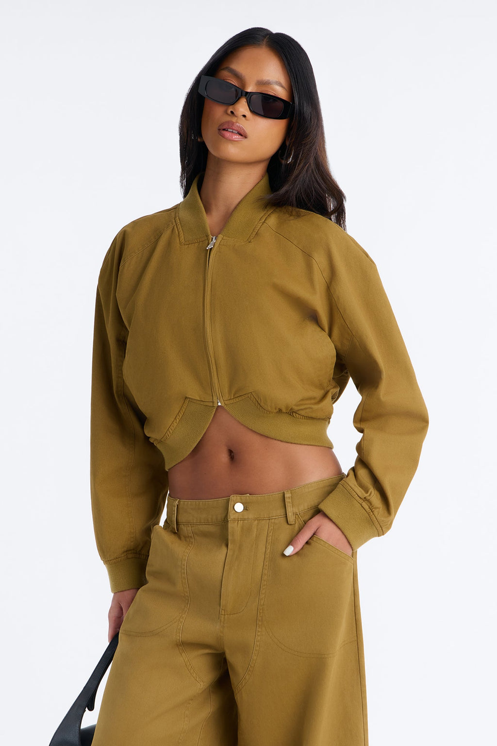 Yuma Twill Barrel Leg Pant Set - Olive