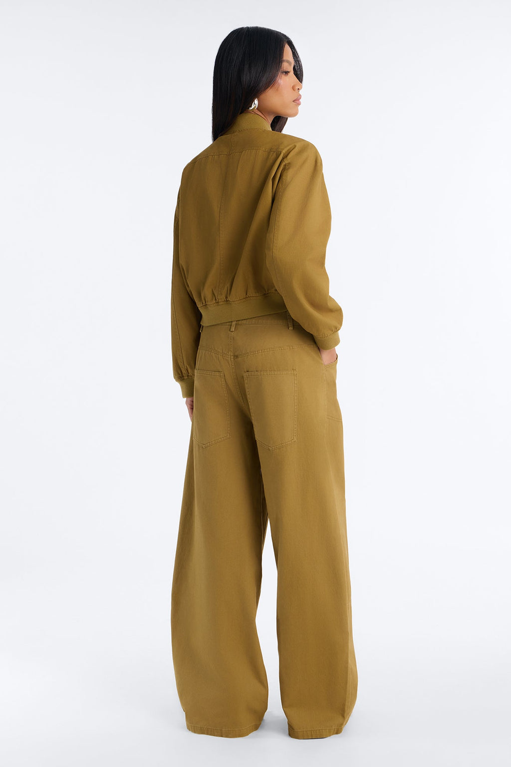 Yuma Twill Barrel Leg Pant Set - Olive