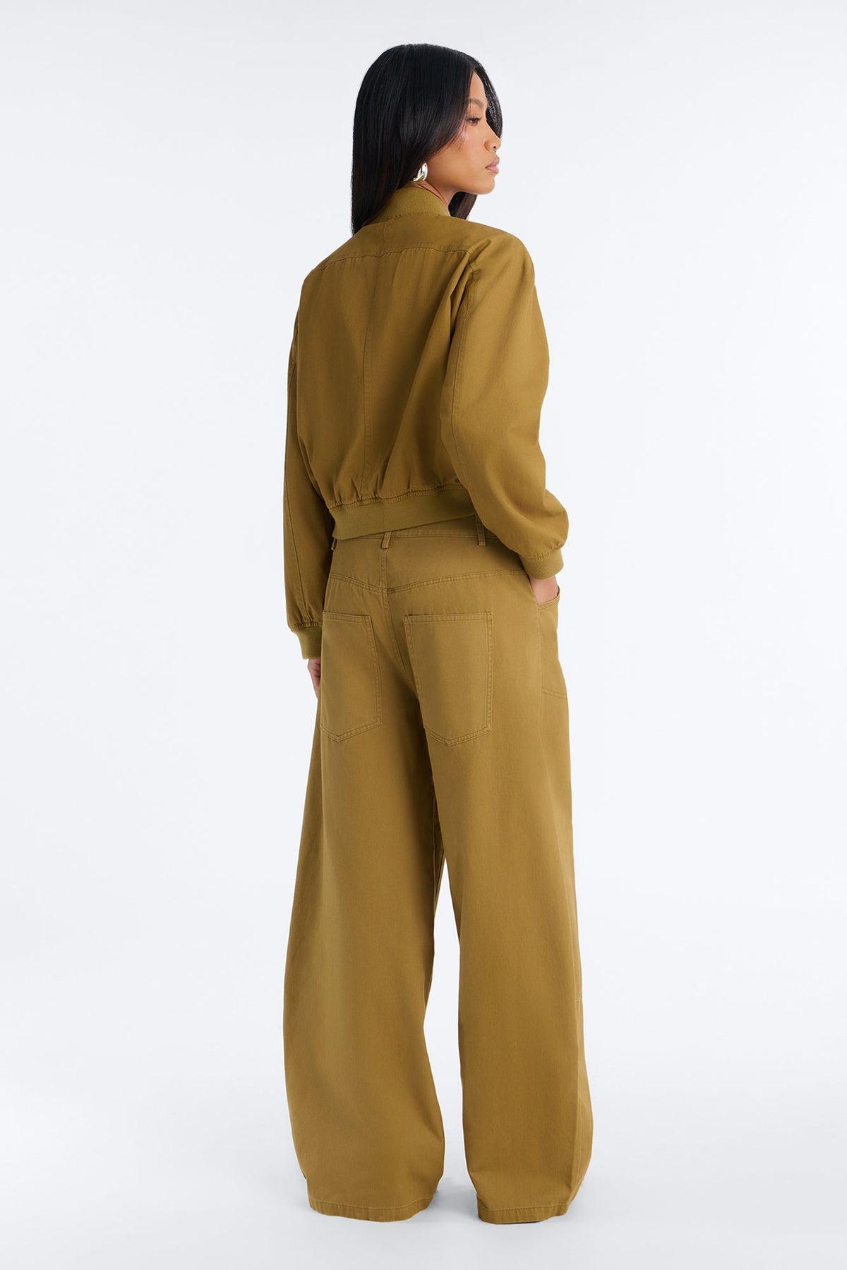 Yuma Twill Barrel Leg Pant Set - Olive