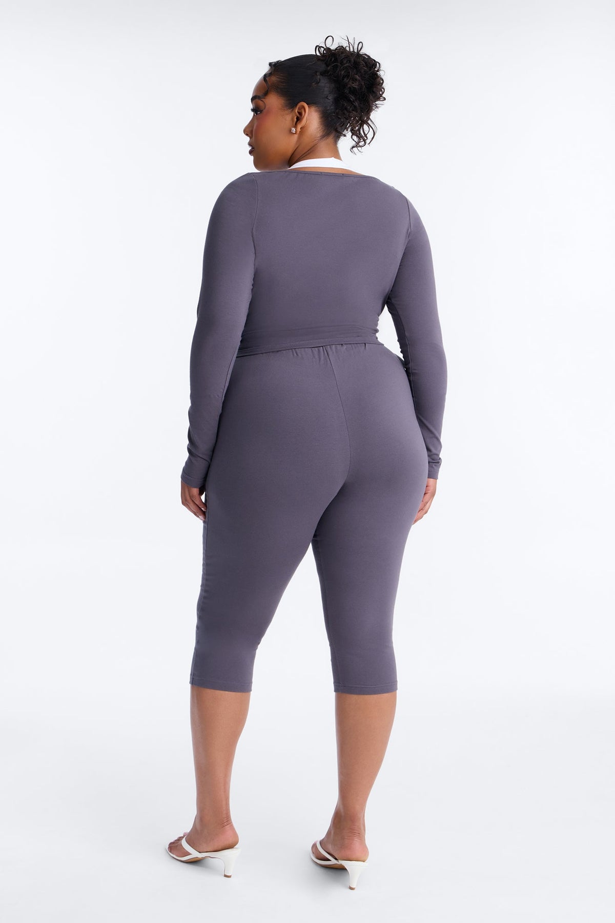 Out Of Time Layered Capri Set - Charcoal