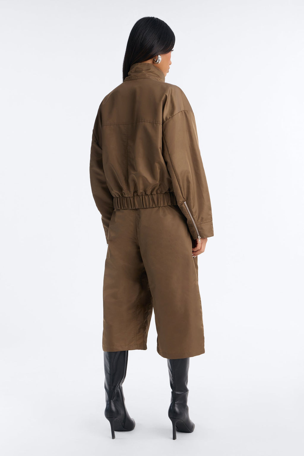 Anaya Bomber Bermuda Short Set - Olive