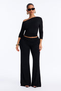 Caroline 3/4 Sleeve Pant Set - Black