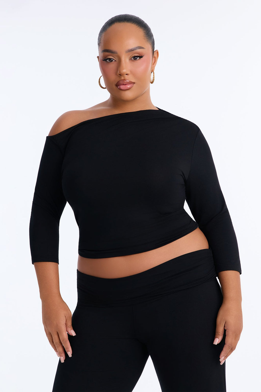 Caroline 3/4 Sleeve Pant Set - Black