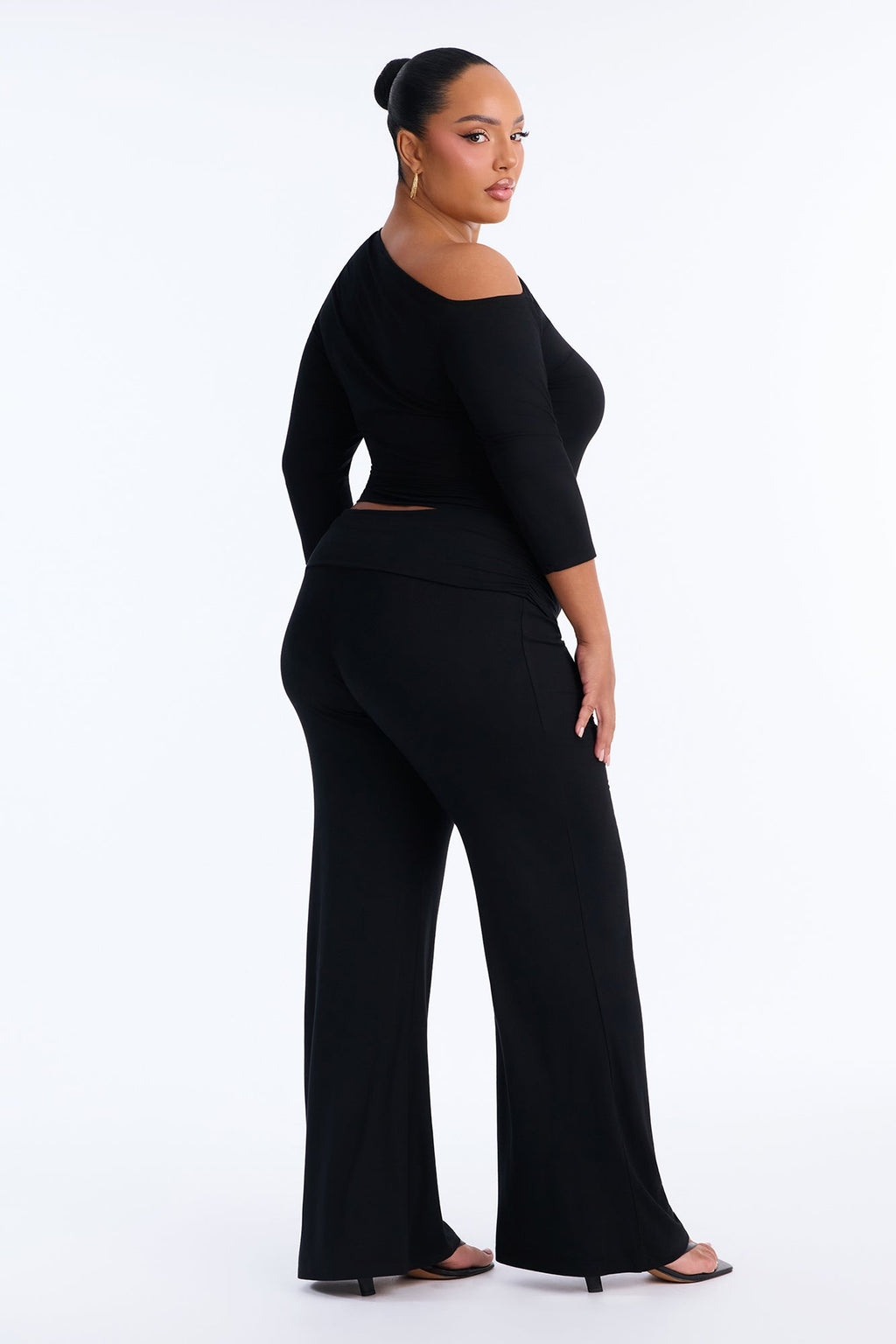 Caroline 3/4 Sleeve Pant Set - Black