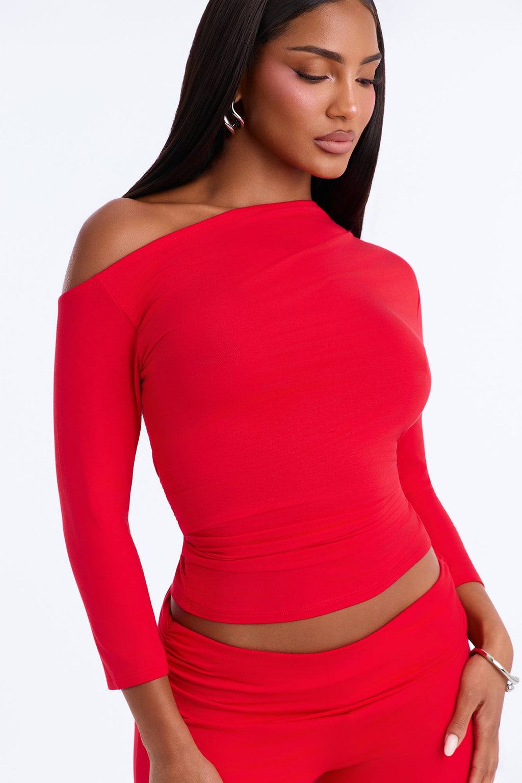 Caroline 3/4 Sleeve Pant Set - Red