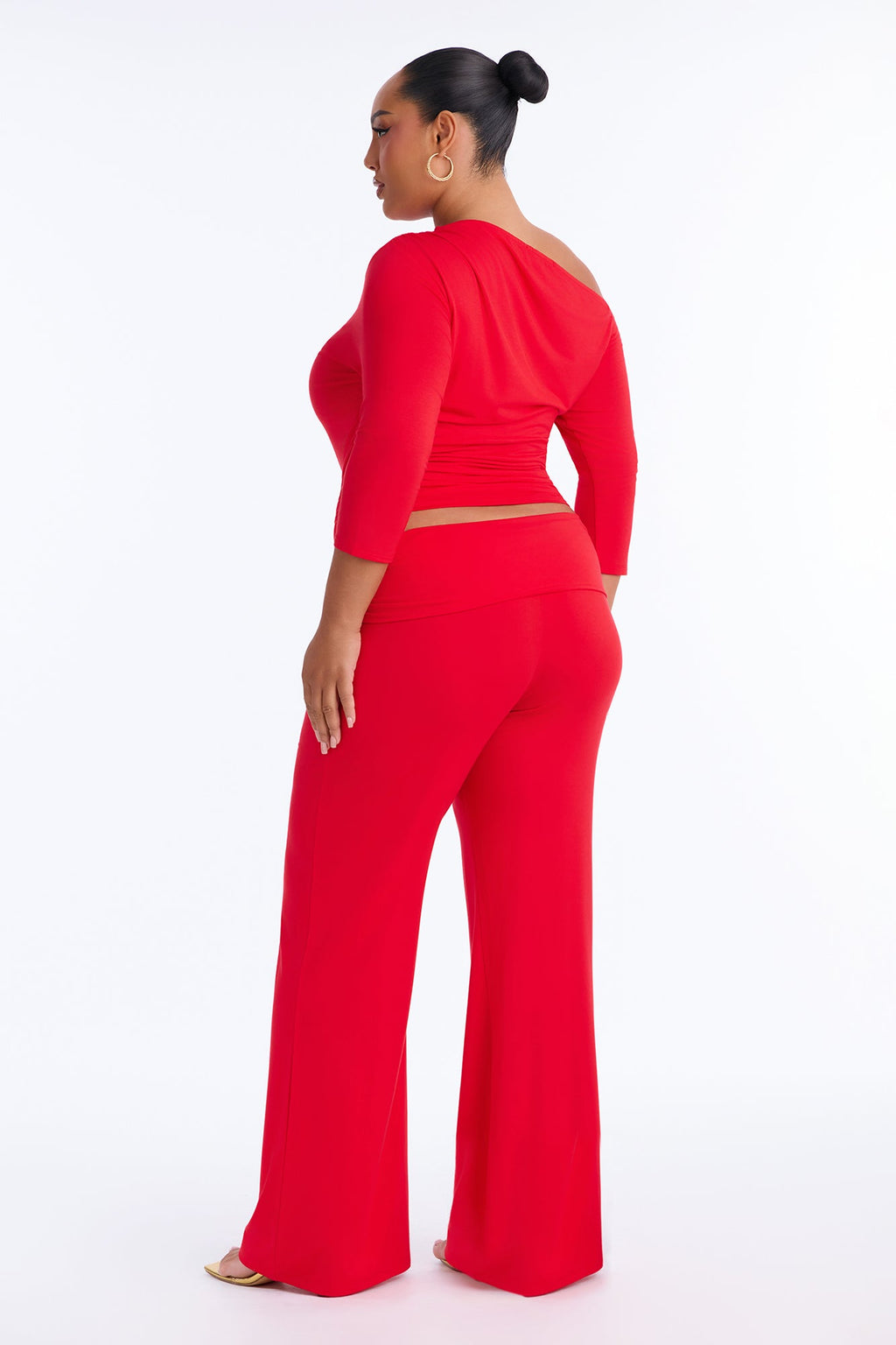 Caroline 3/4 Sleeve Pant Set - Red