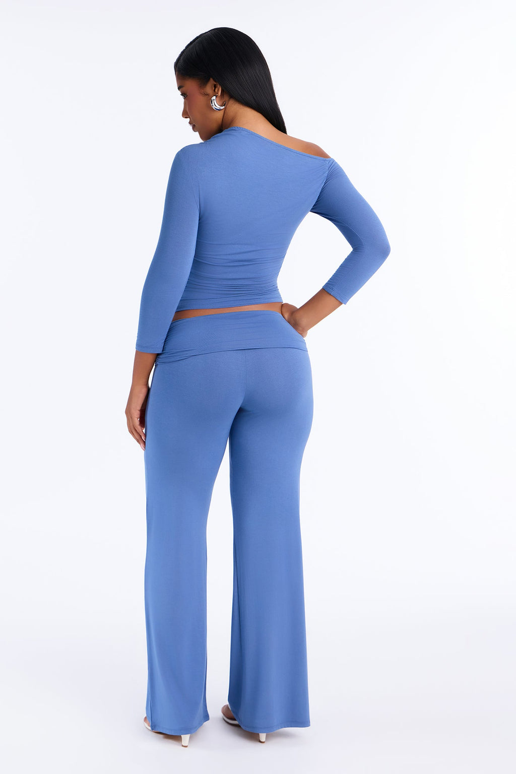 Caroline 3/4 Sleeve Pant Set - Slate Blue