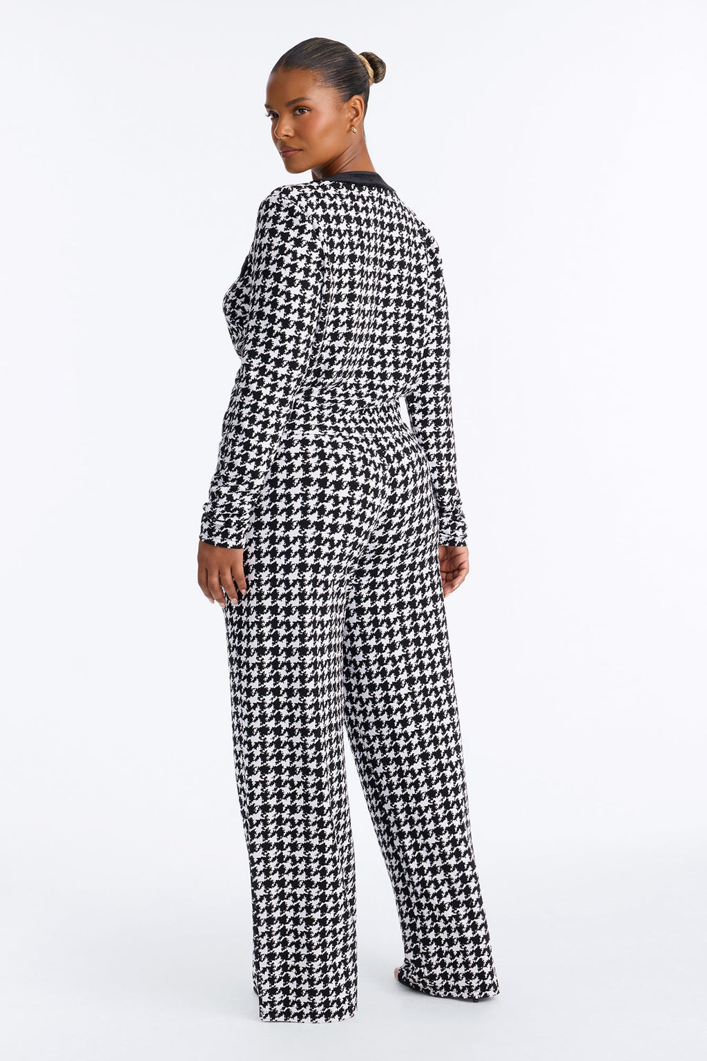 Maria Houndstooth Pant Set - Black/White