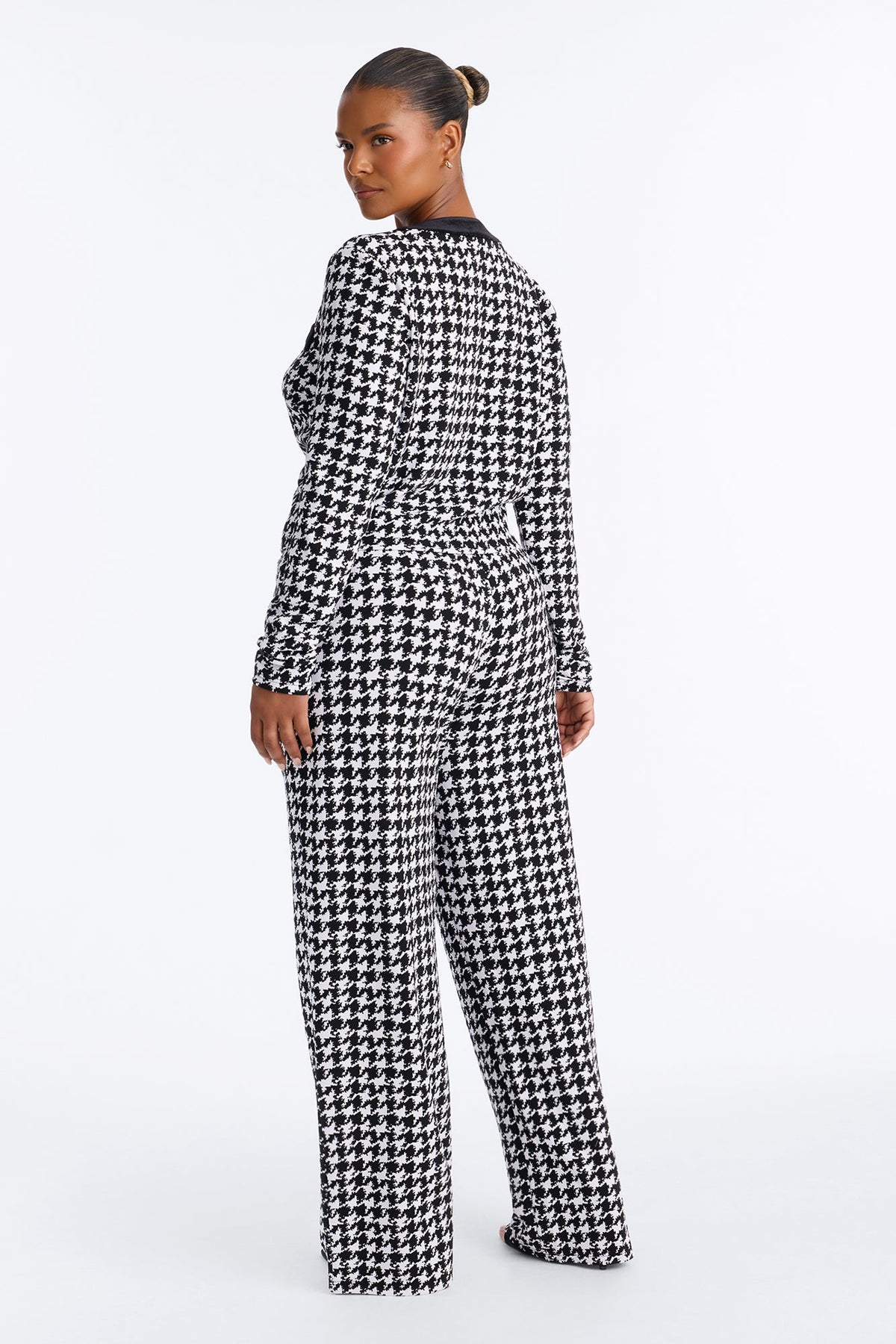 Maria Houndstooth Pant Set - Black/White