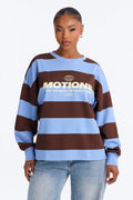 Motions Striped Oversized Tee - Blue/combo