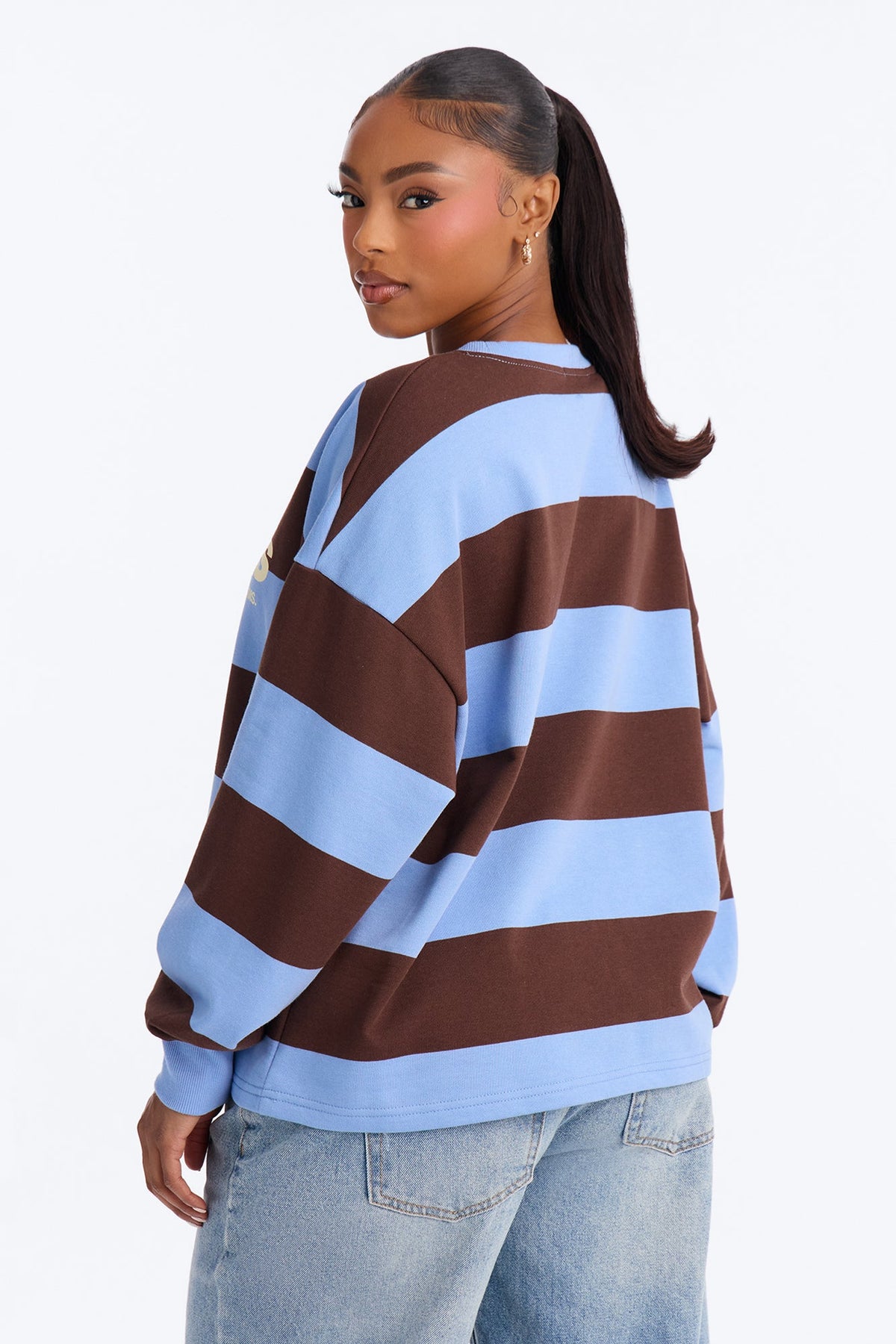 Motions Striped Oversized Tee - Blue/combo