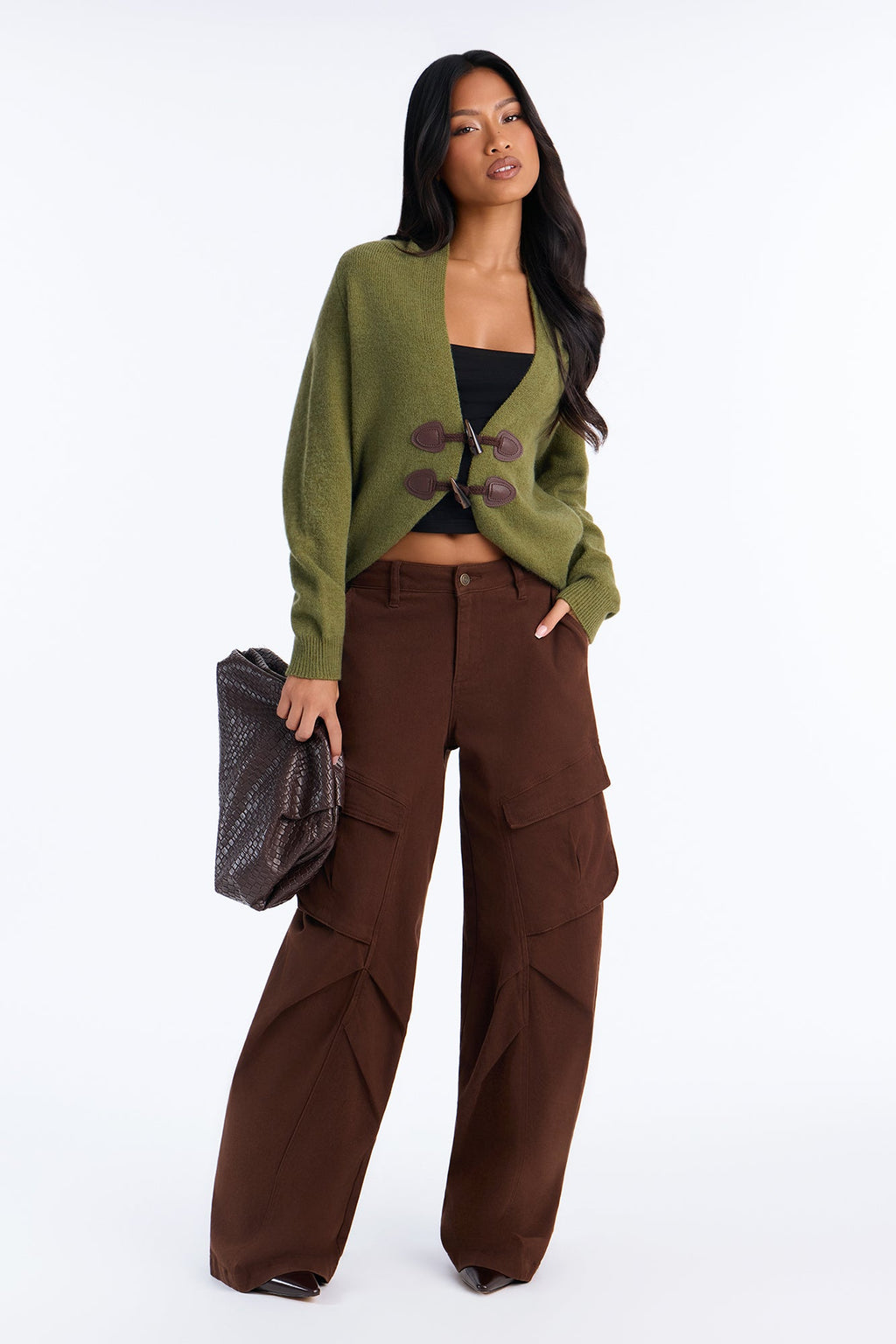 Crisp Winds Toggle Button Cardigan - Olive