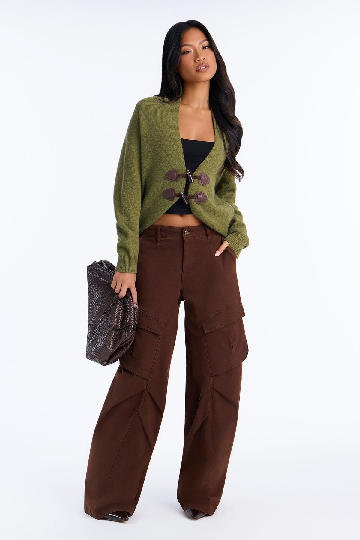 Crisp Winds Toggle Button Cardigan - Olive