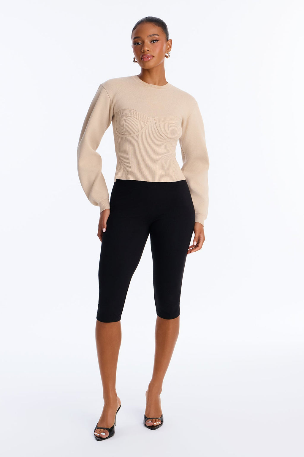 Hottest Aura Long Sleeve Pullover Sweater - Sand