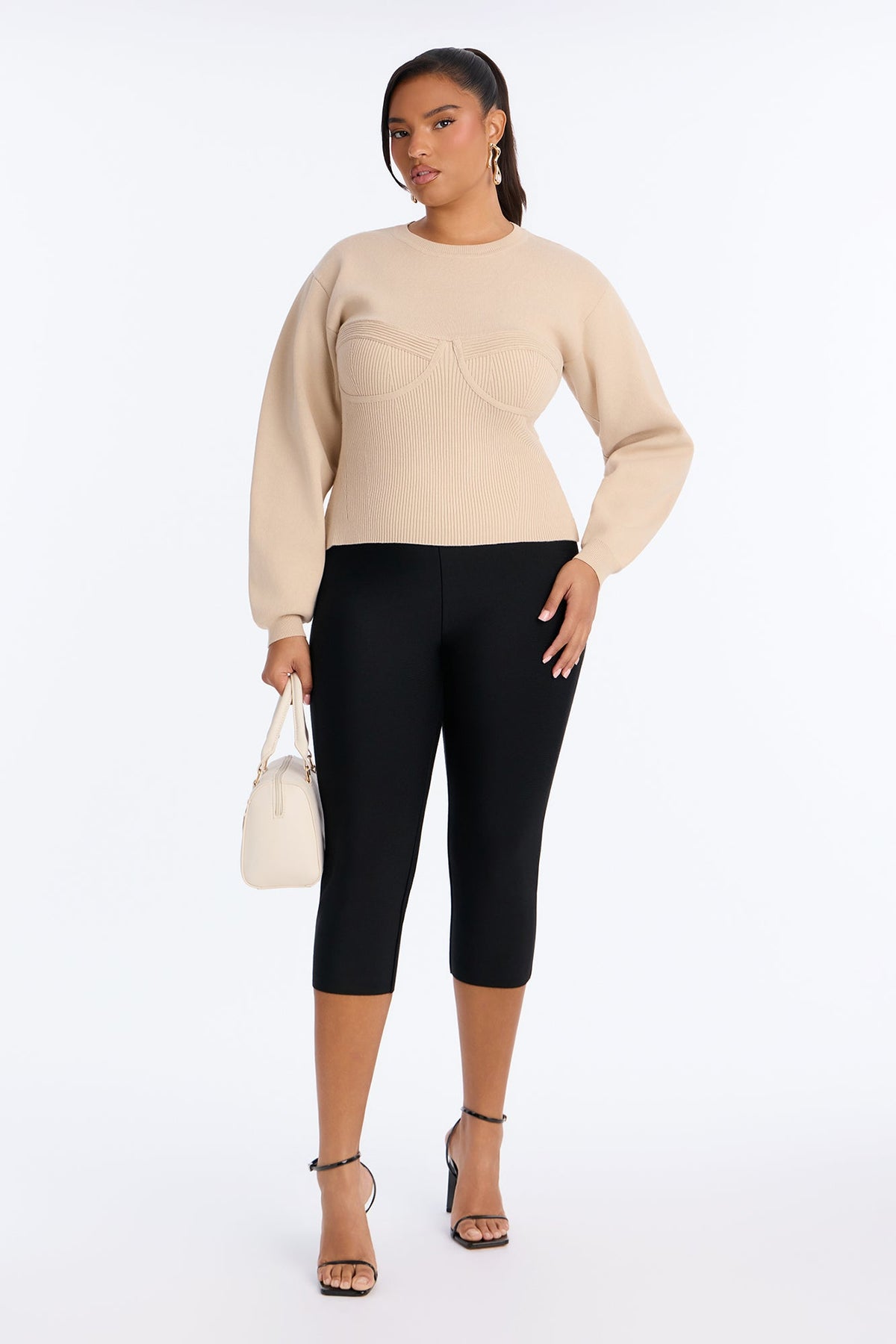Hottest Aura Long Sleeve Pullover Sweater - Sand