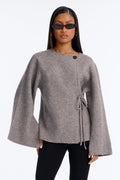 High Expectations Tie Waist Cardigan - Grey