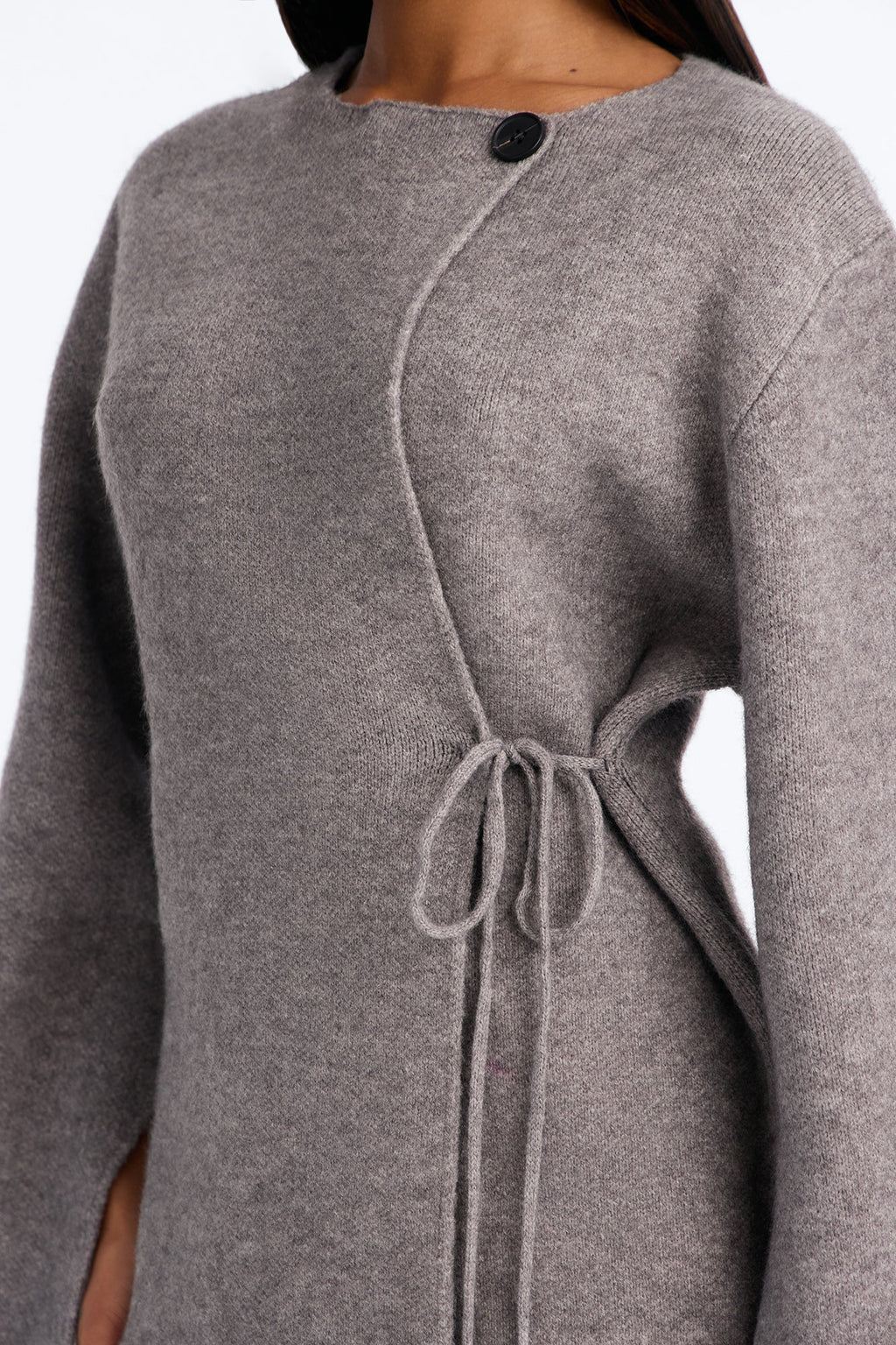 High Expectations Tie Waist Cardigan - Grey